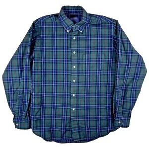 Vintage 60s 70s Sir Pendleton L Virgin Wool USA Button Down Shirt Tartan Plaid